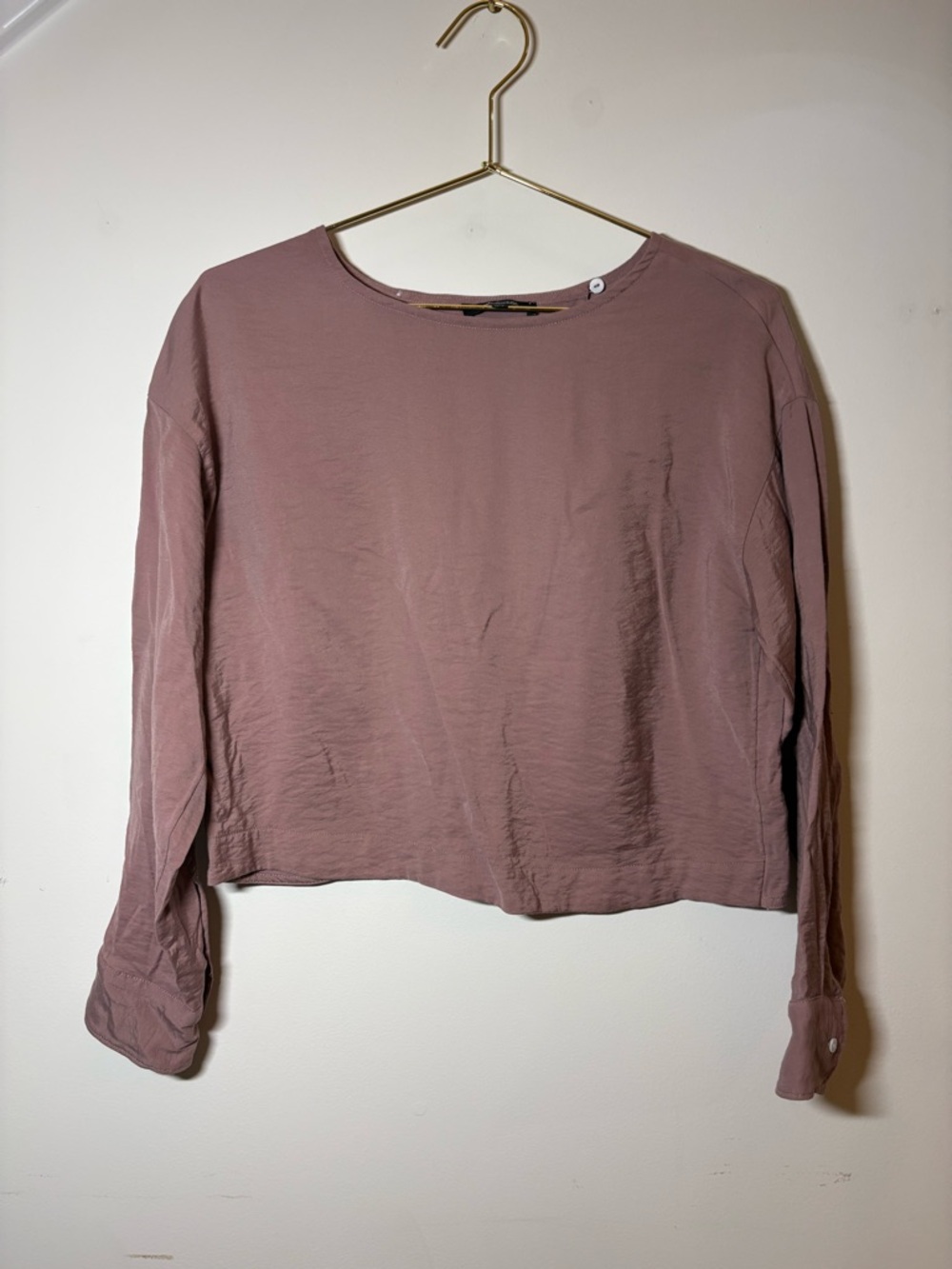 Madewell Mauve Long Sleeve Boxy Blouse